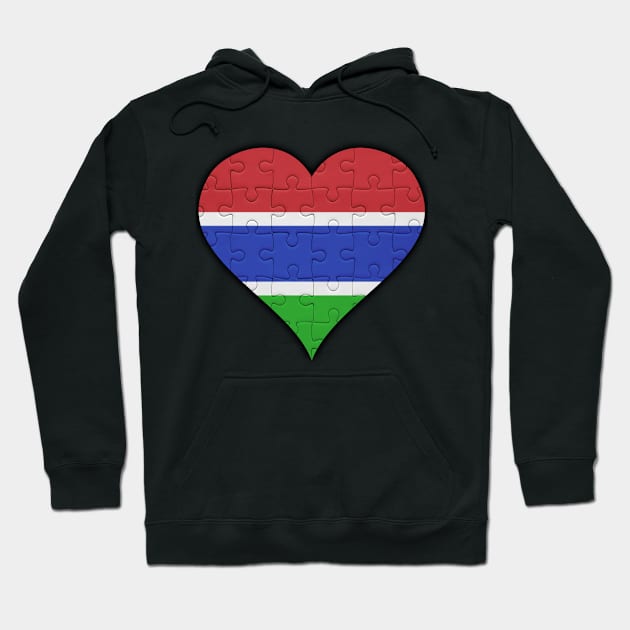 Gambian Jigsaw Puzzle Heart Design - Gift for Gambian With Gambia Roots Hoodie by Country Flags